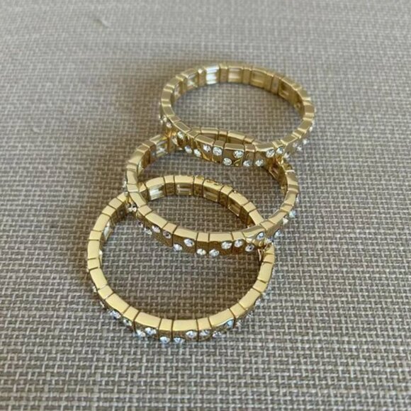 BEST Roxanne Assoulin Gold Twinkle Twinkle Bracelets Set of 3 Gold - Picture 5 of 5